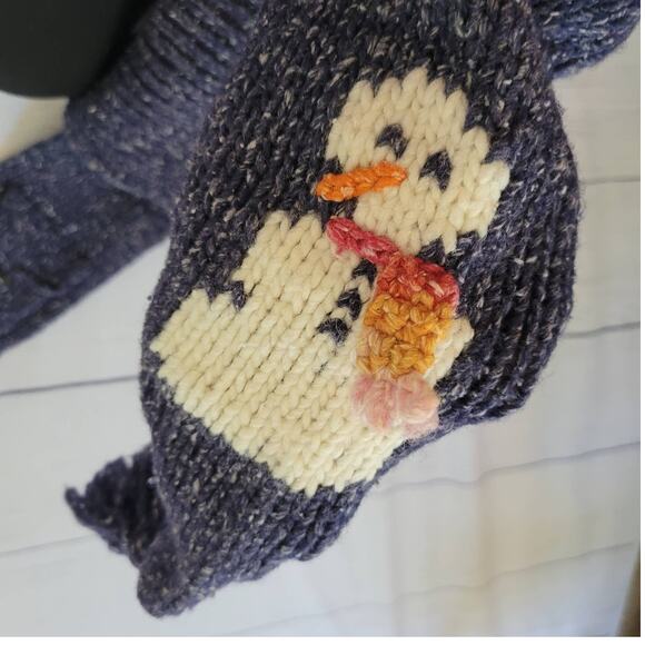 Ande Wear One Size Snowman Hat Scarf Hand Warmer Combo Wool Blend Winter - Picture 4 of 6